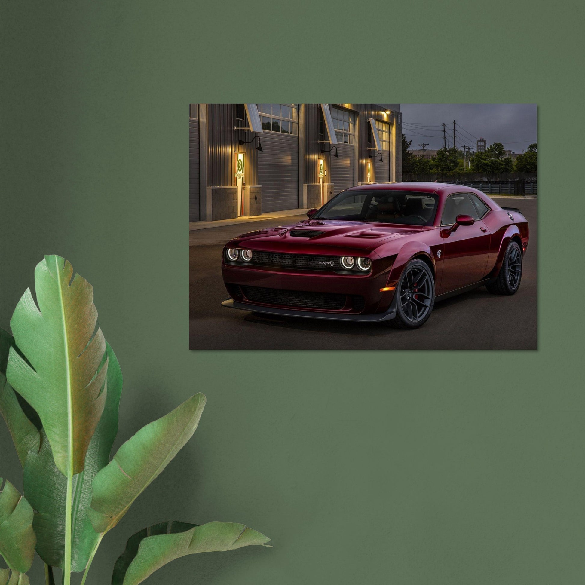 Premium Matte Paper Poster - Dodge Demon SRT Wine Red