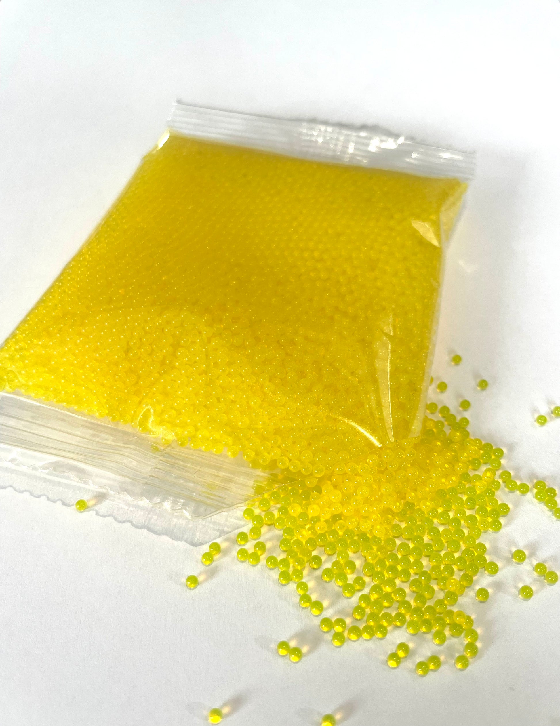 Balls - 10.000 pieces - 7-8mm - Yellow - Water absorbent balls - Water balls - Gel balls Transparent - Water beads - Water beads