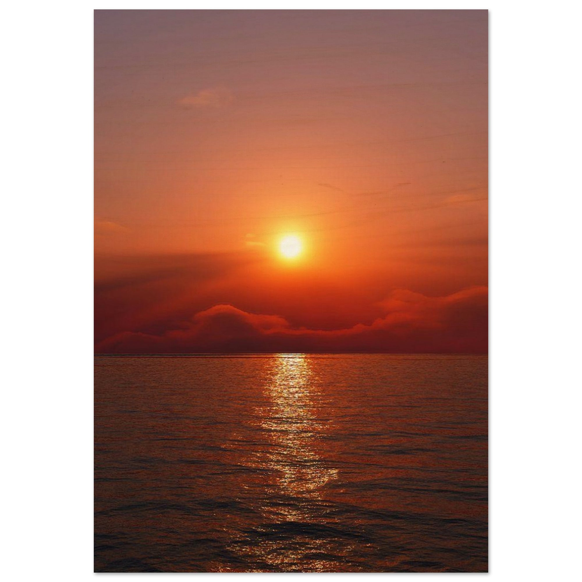 Zonsondergang boven zee